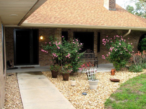 Front door of house